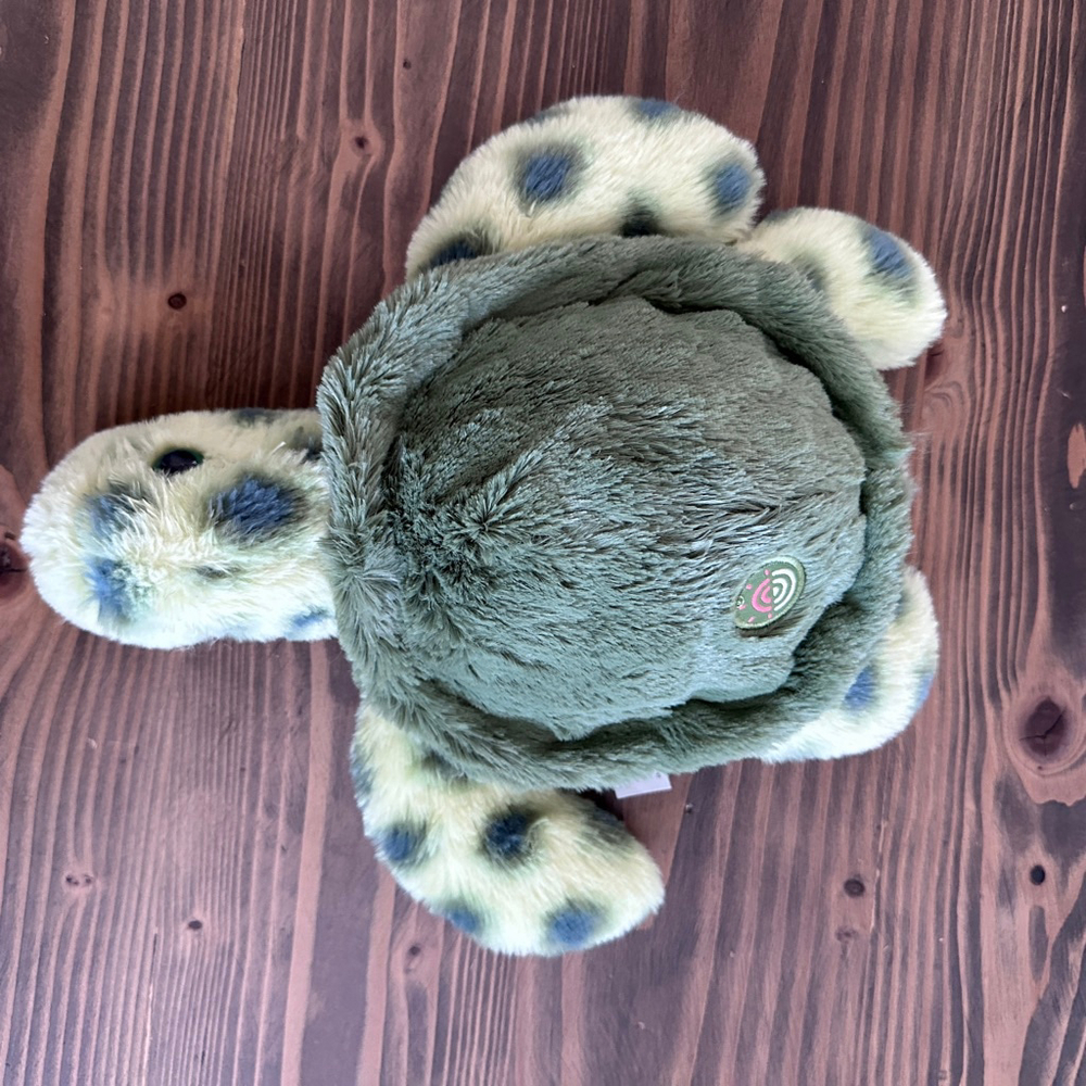 Fahlo Turtle Plush Green Beige Spotted Stuffed Animal 10" No Tracking Code